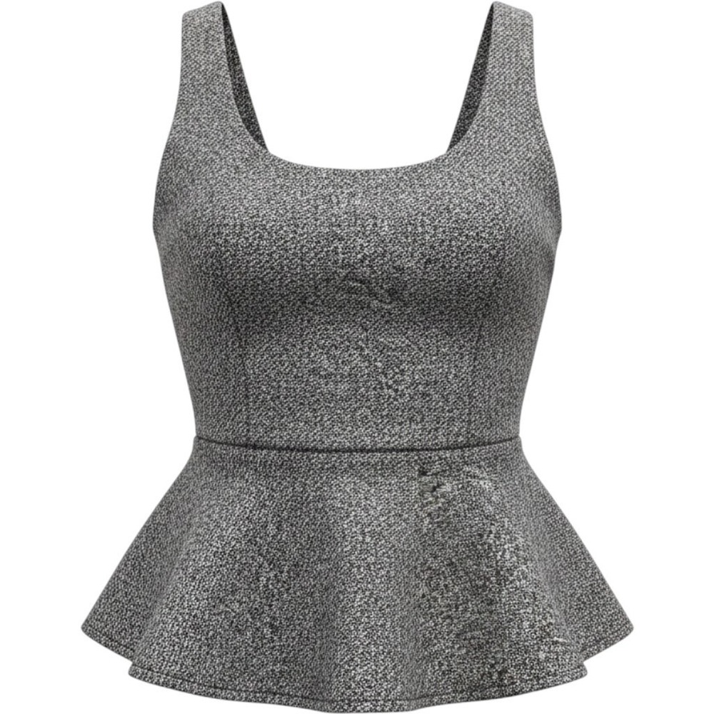 Bebe Tweed Peplum Tank Top Women's Size XS Sleeveless Zip Chic Textured Y2K 90s